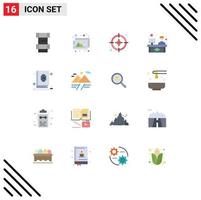 Set of 16 Vector Flat Colors on Grid for islam holy target book working Editable Pack of Creative Vector Design Elements