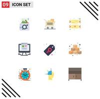 User Interface Pack of 9 Basic Flat Colors of tag label baby web design computer Editable Vector Design Elements