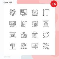 16 Creative Icons Modern Signs and Symbols of computer scale setting font privacy Editable Vector Design Elements