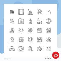 Universal Icon Symbols Group of 25 Modern Lines of profile instagram car jump rope exercise Editable Vector Design Elements