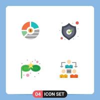 4 Thematic Vector Flat Icons and Editable Symbols of chart shopping business statistics costume mask Editable Vector Design Elements