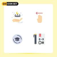 4 Universal Flat Icon Signs Symbols of eid education celebration gesture c Editable Vector Design Elements