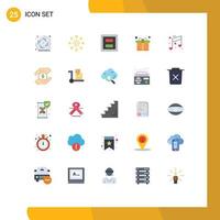 Set of 25 Modern UI Icons Symbols Signs for love wrap display gift two Editable Vector Design Elements