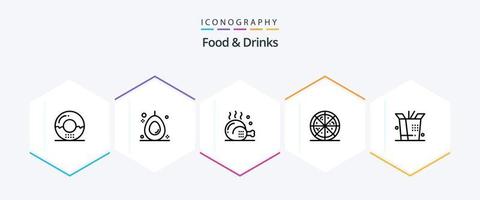 Food and Drinks 25 Line icon pack including . food. chicken. pizza. meal vector