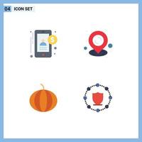 4 Flat Icon concept for Websites Mobile and Apps accountant computing user streamline protection Editable Vector Design Elements