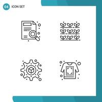 User Interface Pack of 4 Basic Filledline Flat Colors of find setting search nature printing Editable Vector Design Elements
