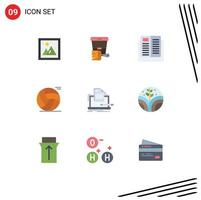 Set of 9 Modern UI Icons Symbols Signs for coder sport e basketball school Editable Vector Design Elements