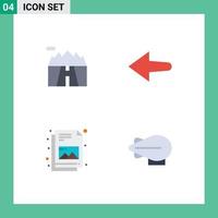 User Interface Pack of 4 Basic Flat Icons of landscape airship road document 5 Editable Vector Design Elements