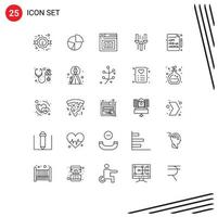 Line Pack of 25 Universal Symbols of arrow education graph learning diploma Editable Vector Design Elements