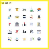 Pack of 25 creative Flat Colors of cutter science release experiment security Editable Vector Design Elements