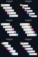 plantilla de diapositiva de presentación del paquete de infografías vectoriales 6 diagramas de ciclo de 5 pasos y líneas de tiempo vector