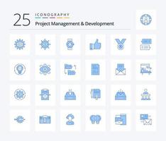 Project Management And Development 25 Blue Color icon pack including remarks. android. banking. phone. smart watch vector