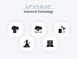 Science And Technology Glyph Icon Pack 5 Icon Design. cloud service configure. cloud application service. technic. sky docs. file storage vector