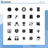 Set of 25 Modern UI Icons Symbols Signs for estate modern procrastination global business Editable Vector Design Elements