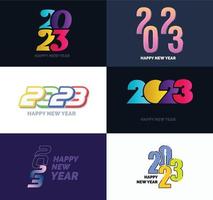 Big Collection of 2023 Happy New Year symbols Cover of business diary for 2023 with wishes vector