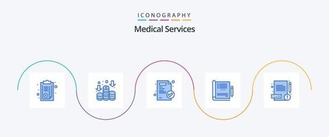 Medical Services Blue 5 Icon Pack Including . report. medical paper. medical. medical vector