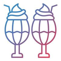 Milkshake Line Gradient Icon vector