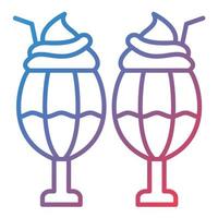 Milkshake Line Gradient Icon vector