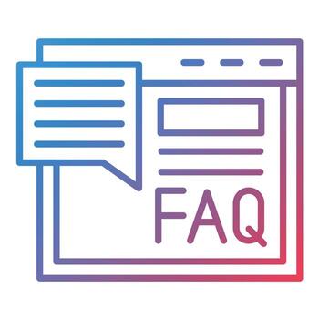 FAQ Line Gradient Icon vector