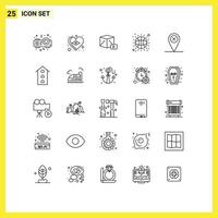 Set of 25 Vector Lines on Grid for buildings cross media map basketball Editable Vector Design Elements