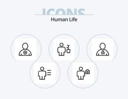 Human Line Icon Pack 5 Icon Design. shipment. human. avatar. body. unlocked vector
