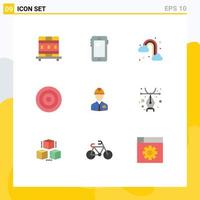 9 Creative Icons Modern Signs and Symbols of industry user rain line basic Editable Vector Design Elements