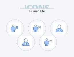 Human Blue Icon Pack 5 Icon Design. recognition. human. avatar. body. photo vector