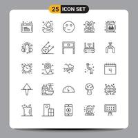 25 Creative Icons Modern Signs and Symbols of annual romance hand park study Editable Vector Design Elements