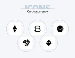 Cryptocurrency Glyph Icon Pack 5 Icon Design. bytecoin . ethereum. crypto . currency . bill vector