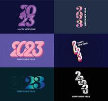 Big Set of 2023 Happy New Year logo text design 2023 number design template vector