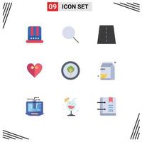 Universal Icon Symbols Group of 9 Modern Flat Colors of science bio construction ribbon heart Editable Vector Design Elements