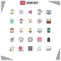 Set of 25 Modern UI Icons Symbols Signs for coins global end online love Editable Vector Design Elements