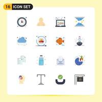 Modern Set of 16 Flat Colors Pictograph of skin skin learning lipid cholesterol Editable Pack of Creative Vector Design Elements