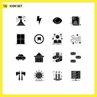 Set of 16 Modern UI Icons Symbols Signs for home seo report face seo analysis report Editable Vector Design Elements