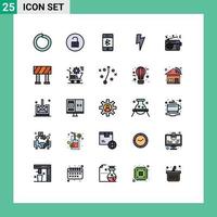 25 Creative Icons Modern Signs and Symbols of device radio communication media twitter Editable Vector Design Elements