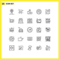 Universal Icon Symbols Group of 25 Modern Lines of location way pedestal navigation arrow Editable Vector Design Elements