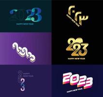 Big Set of 2023 Happy New Year logo text design 2023 number design template vector