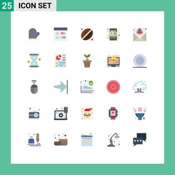 Flat Color Pack of 25 Universal Symbols of attack e user learning apps education Editable Vector Design Elements