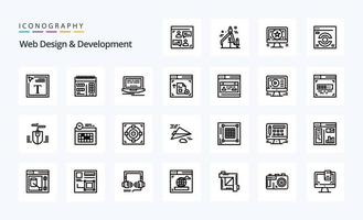 25 Web Design And Development Line icon pack vector