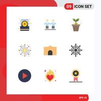 9 Flat Color concept for Websites Mobile and Apps castle donation agriculture crowdsourcing campaign Editable Vector Design Elements