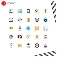 Modern Set of 25 Flat Colors Pictograph of left arrow smart phone power electricity Editable Vector Design Elements