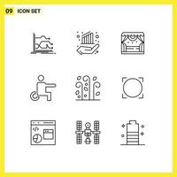 9 Thematic Vector Outlines and Editable Symbols of blowing people hand handicapped theater Editable Vector Design Elements