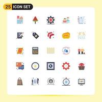 Pictogram Set of 25 Simple Flat Colors of care couple html group student Editable Vector Design Elements