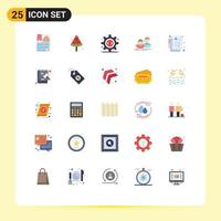 Pictogram Set of 25 Simple Flat Colors of care couple html group student Editable Vector Design Elements