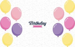 Happy Birthday lettering text banner with balloon Background vector