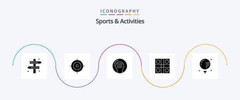 paquete de iconos de glifo 5 de deportes y actividades que incluye deportes. tablero ludo actividades. ludo. recreación vector