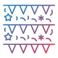 New Year Flags Line Gradient Icon vector