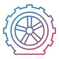 Flat Tire Line Gradient Icon vector