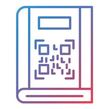 QR Code Line Gradient Icon vector