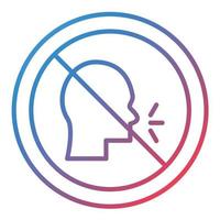 No Talking Line Gradient Icon vector